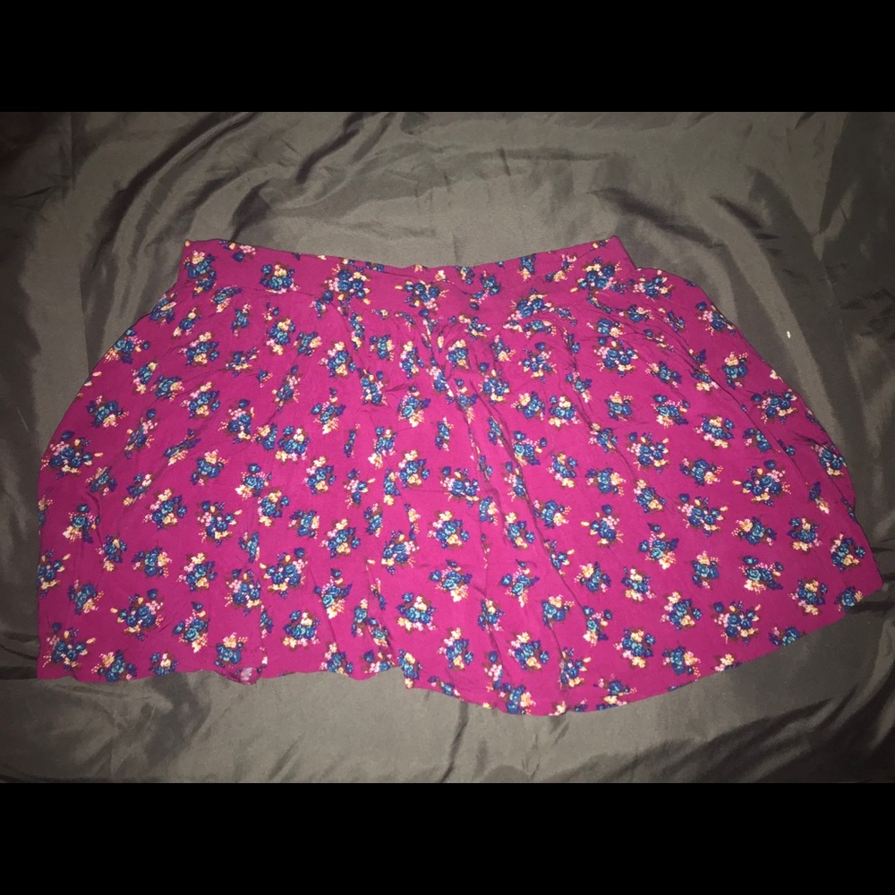 Pink floral skirt
